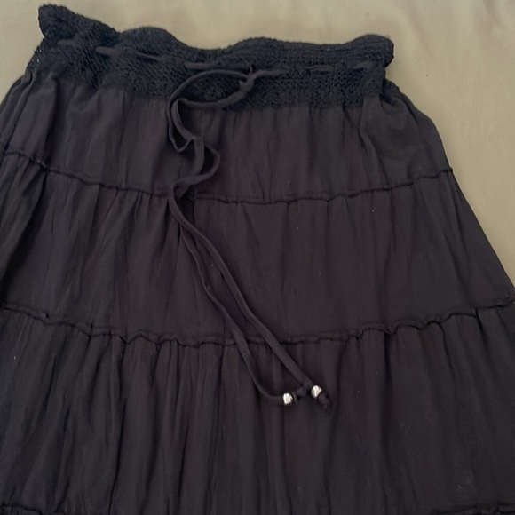 OSO Casuals Ruffled 💯 %cotton black color size XL” womens Skirt - Picture 4 of 14